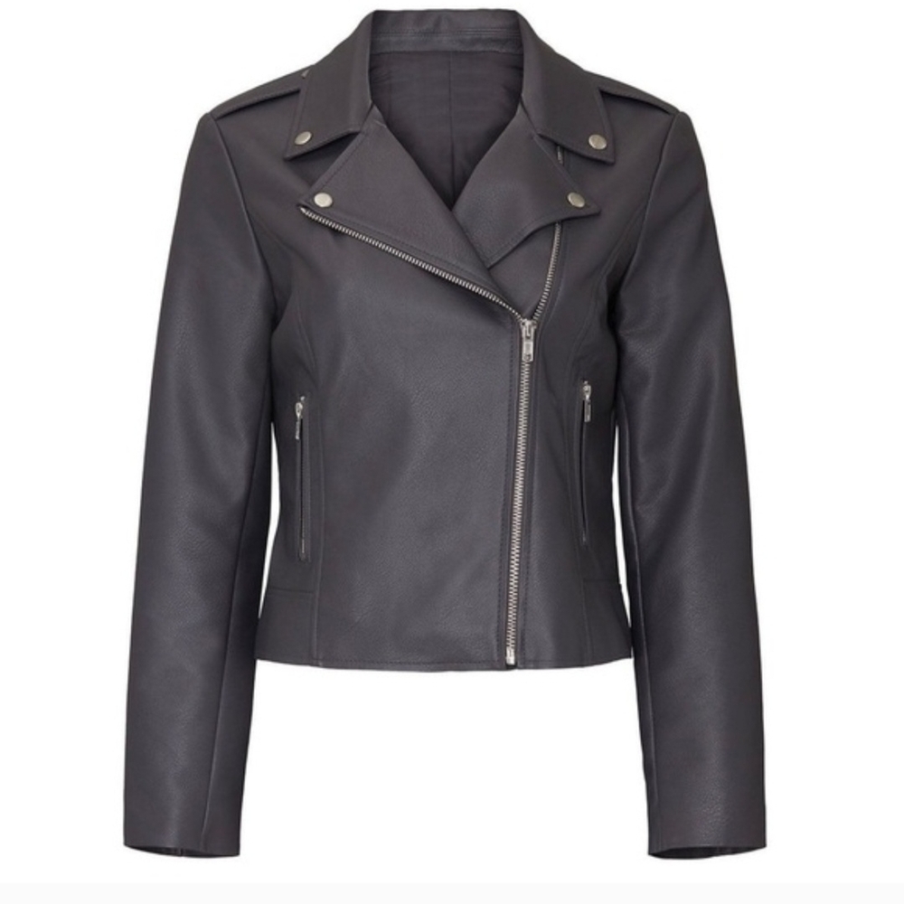 BB Dakota Women's Gray Leather Jacket